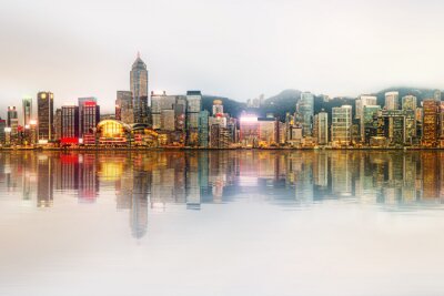 Tableau  Panorama de Hong Kong et du quartier financier