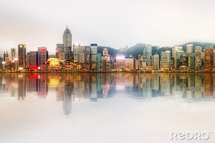 Tableau  Panorama de Hong Kong et du quartier financier