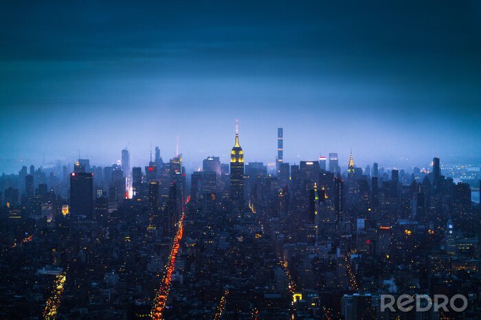 Tableau  Panorama de la ville la nuit