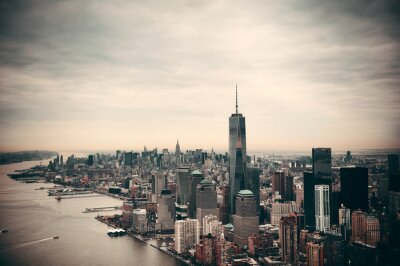 Panorama de Manhattan aux tonalités de gris