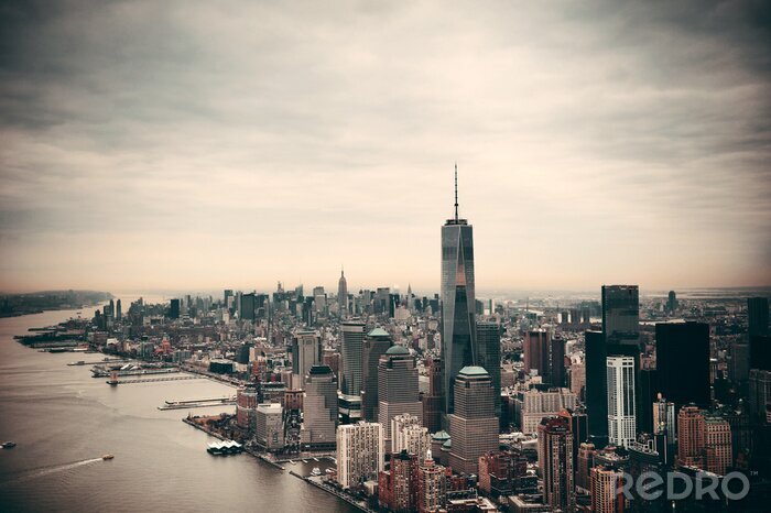 Tableau  Panorama de Manhattan aux tonalités de gris