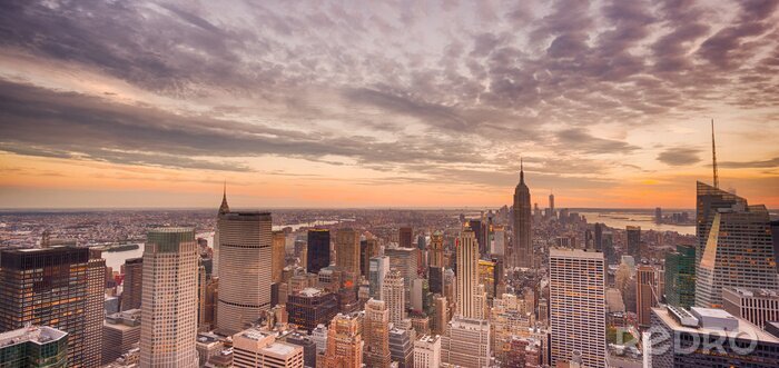 Tableau  Panorama de New York au lever du soleil