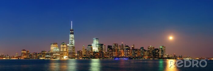 Tableau  Panorama de New York avec la lune