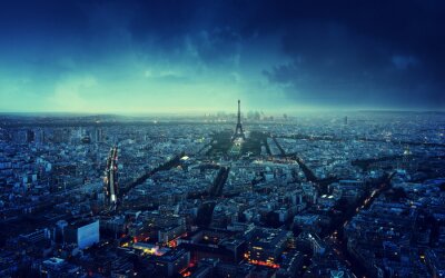 Panorama de Paris bleu