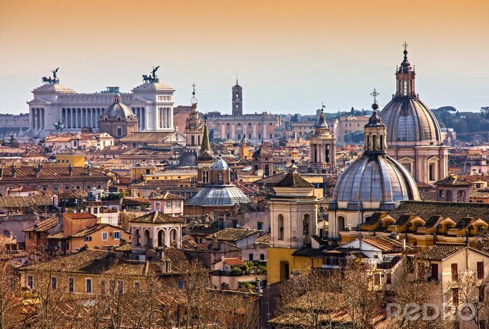 Tableau  Panorama de Rome en automne