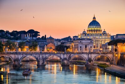 Tableau  Panorama de Rome le soir