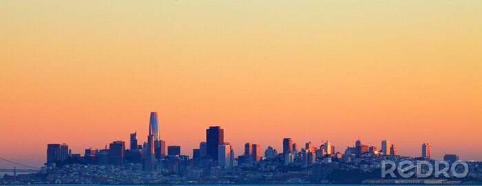 Tableau  Panorama de San Francisco au coucher du soleil