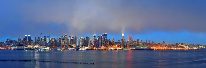 Tableau  Panorama New York nuageux