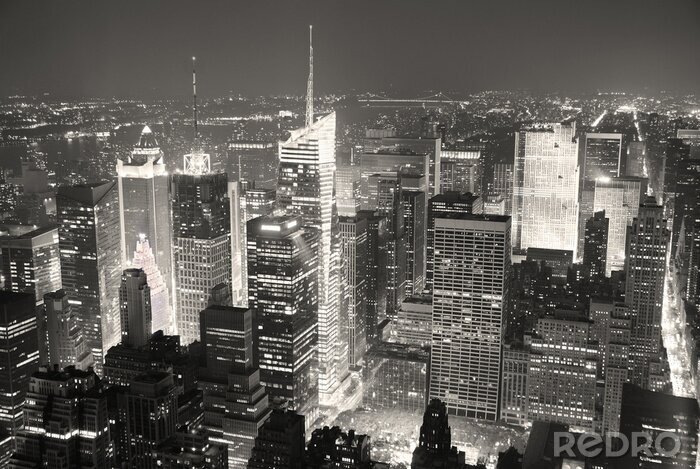 Tableau  Panorama new-yorkais noir et blanc