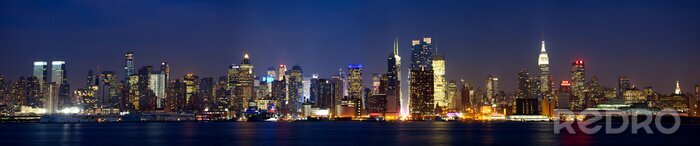 Tableau  Panorama nocturne de Manhattan