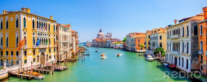 Tableau  Panorama of Grand Canal and Basilica Santa Maria della Salute in Venice, Italy.