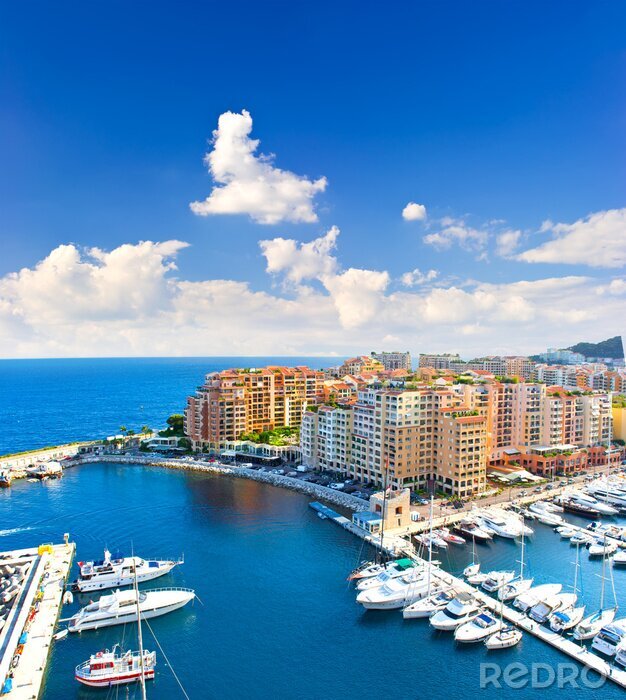 Tableau  Panorama port de plaisance sous le ciel