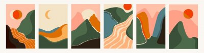 Panoramas de montagne dans des illustrations modernes