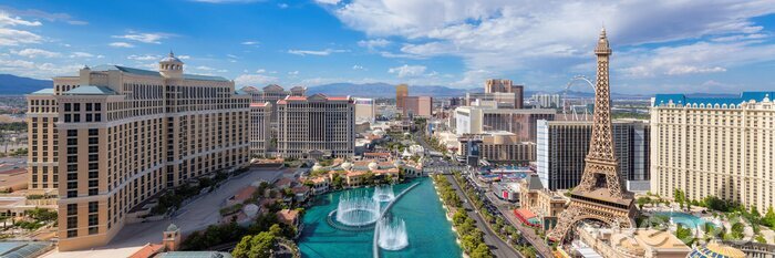Tableau  Panoramic view of Las Vegas strip at sunny day