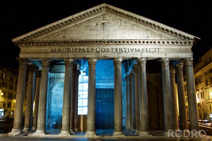 Tableau  Panthéon à Rome la nuit