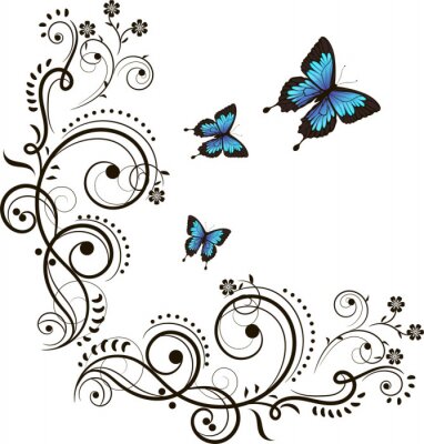 Papillons et ornements abstraits