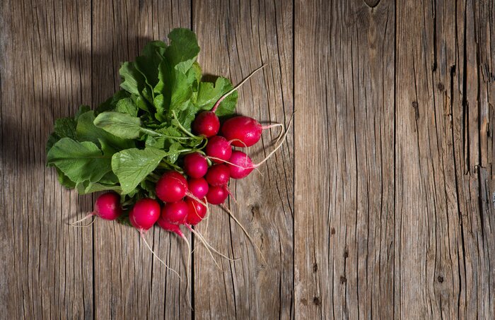 Tableau  Paquet, frais, organique, radis, haut, vue