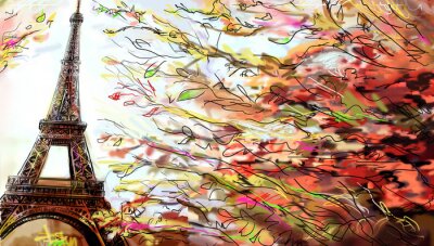 Paris automne aquarelle