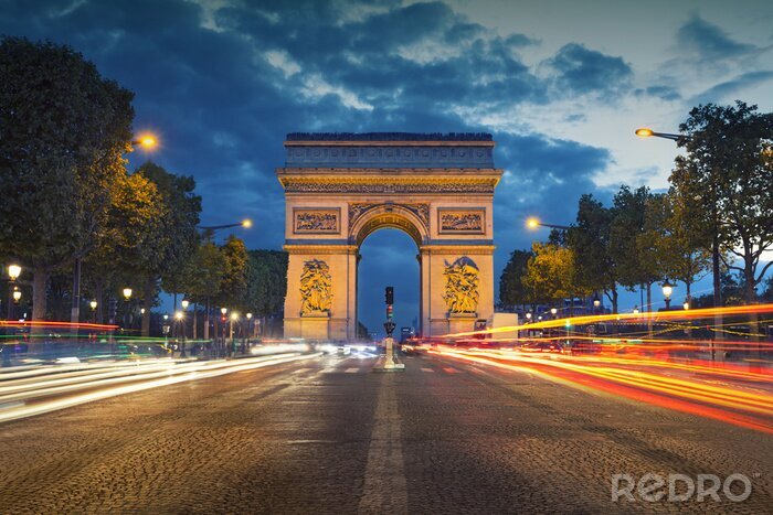 Tableau  Paris avec l'arc de triomphe