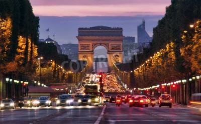 Tableau  Paris, Champs-Elysees at night 