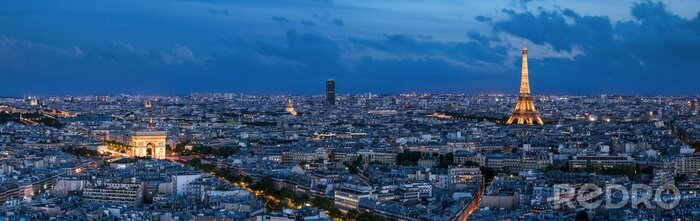 Tableau  Paris de nuit panorama
