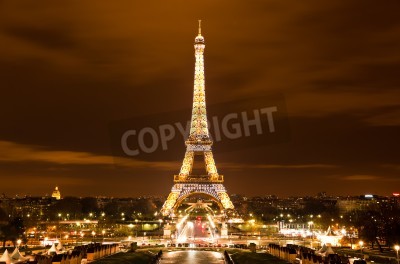 Tableau  PARIS, FRANCE - DECEMBER 2: Ceremonial lighting of the Eiffel tower on  DECEMBER 2, 2010 in Paris, France. The Eiffel tower is the most visited monument of France.