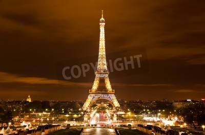 Tableau  PARIS, FRANCE - DECEMBER 2: Ceremonial lighting of the Eiffel tower on  DECEMBER 2, 2010 in Paris, France. The Eiffel tower is the most visited monument of France.