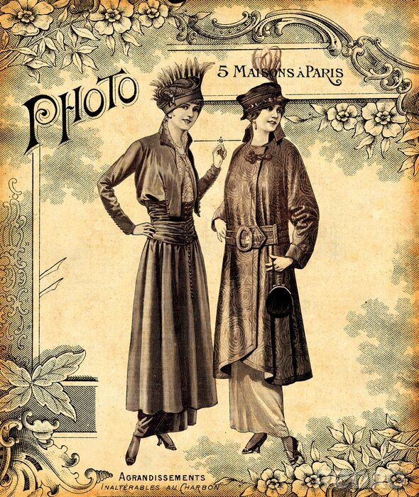 Tableau  Paris vintage et femmes à la mode