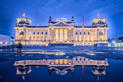 Tableau  Parlement de Berlin la nuit