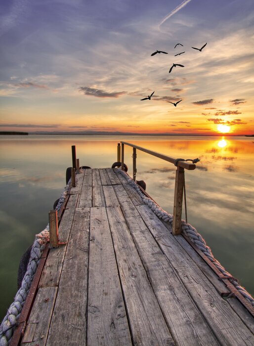 Tableau  Passerelle abandonnée bord du lac