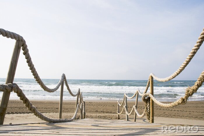 Tableau  Passerelle de cordes sur la plage