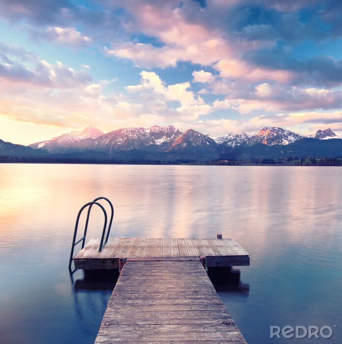 Tableau  Passerelle en bois hautes montagnes