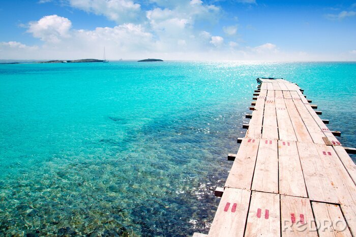 Tableau  Passerelle mer d'azur