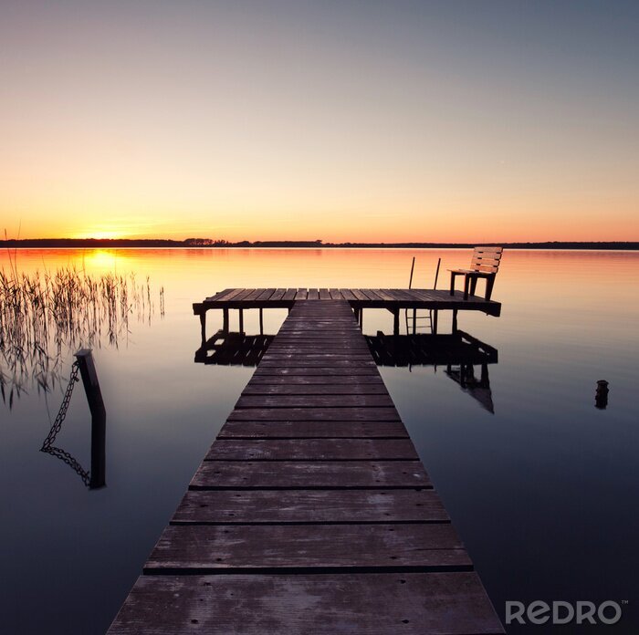 Tableau  Passerelle rayons de soleil du soir