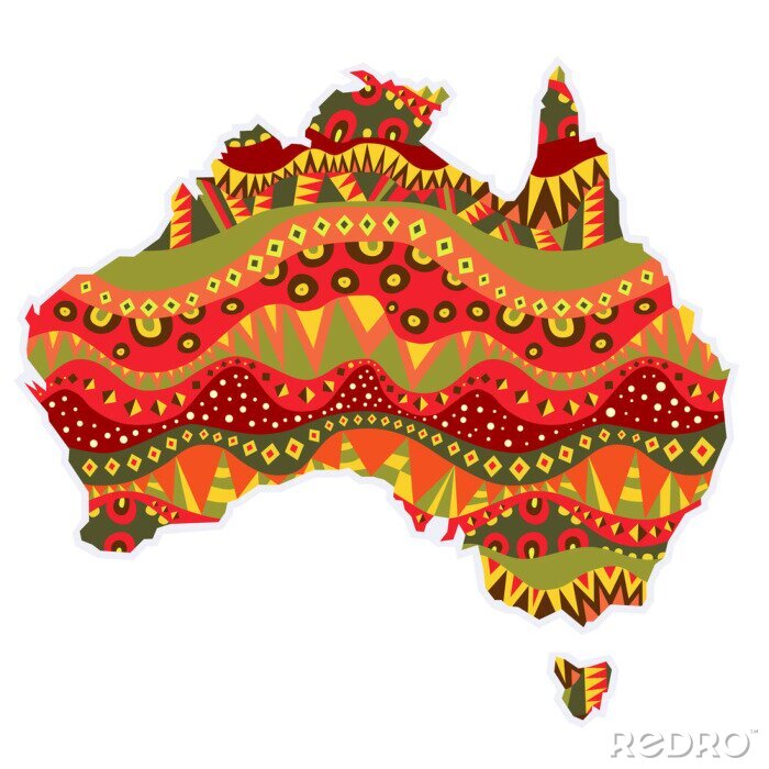 Tableau  Patterned Australie Continent