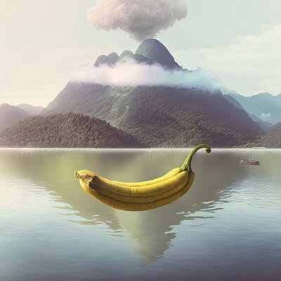 Tableau  Paysage avec une banane