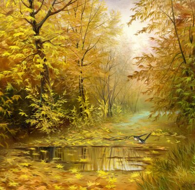 Tableau  Paysage d'automne avec des arbres