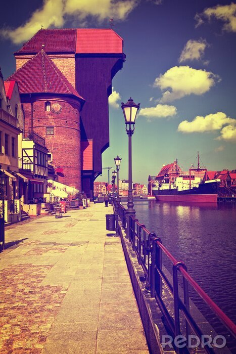Tableau  Paysage de Gdansk tonalités rétro