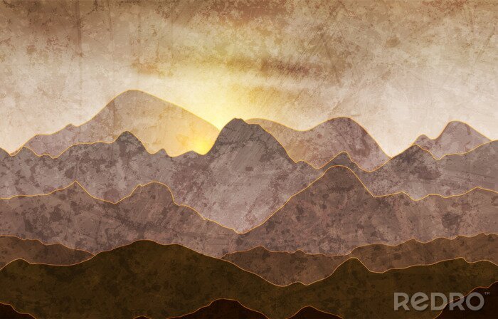 Tableau  Paysage de montagne abstrait