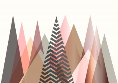 Paysage de montagne abstraite dans la conception de style scandinave
