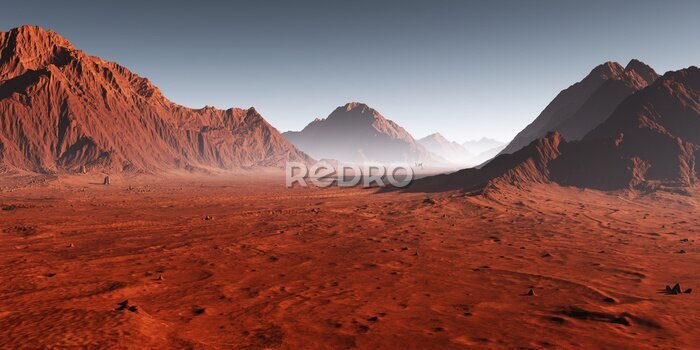 Tableau  Paysage du coucher de soleil sur Mars