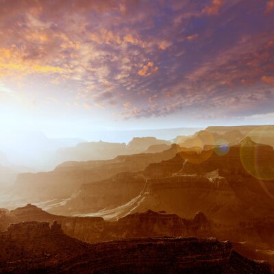Paysage du Grand Canyon avec coucher de soleil
