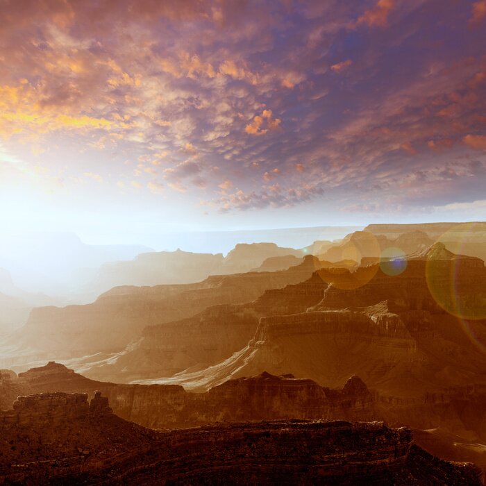 Tableau  Paysage du Grand Canyon avec coucher de soleil