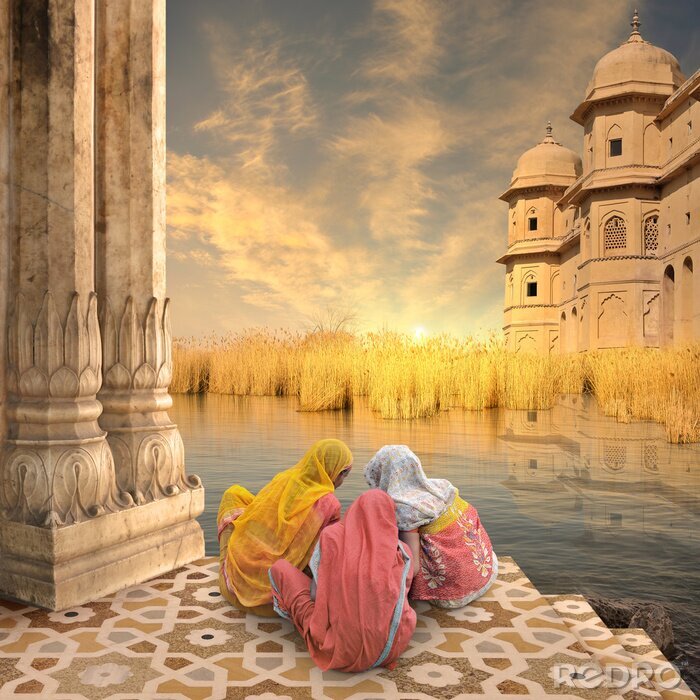 Tableau  Paysage indien.