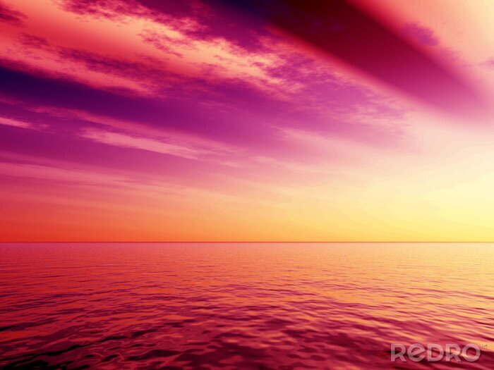 Tableau  Paysage marin rose