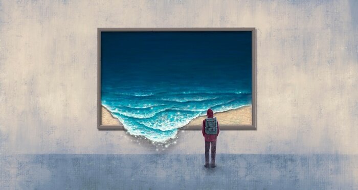 Tableau  Paysage marin surréaliste