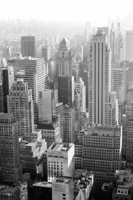 Tableau  Paysage new-yorkais noir et blanc