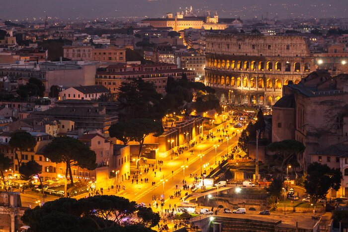 Tableau  Paysage nocturne de Rome