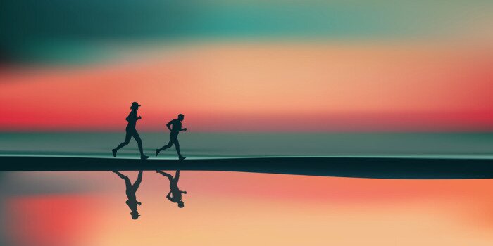 Tableau  Paysage plage-course