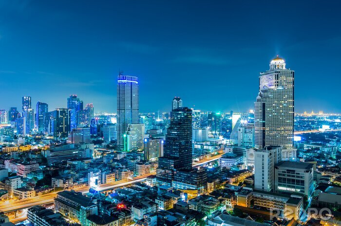 Tableau  Paysage urbain de Bangkok.